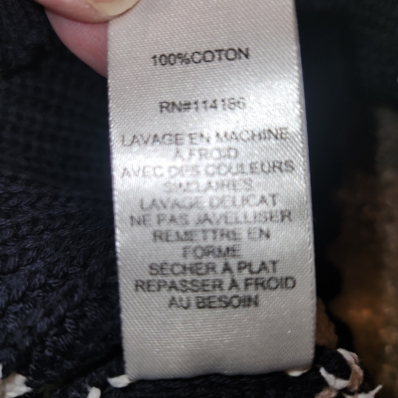 Adyson Parker Black/White Stripe 3 Button Collared Sweater Size S Drop Shoulder - Picture 10 of 10